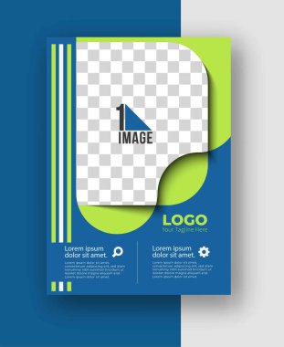 Resim alanı olan iş ilanı - Broşür dergisi kapak sayfası & poster şablonu, vektör ilülasyonu.