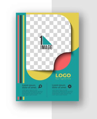 Resim alanı olan iş ilanı - Broşür dergisi kapak sayfası & poster şablonu, vektör ilülasyonu.