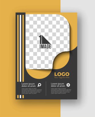 Resim alanı olan iş ilanı - Broşür dergisi kapak sayfası & poster şablonu, vektör ilülasyonu.