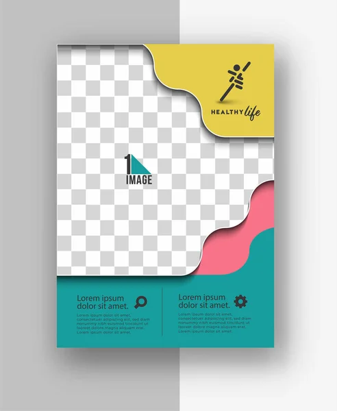 Volantino Affari Con Spazio Immagine Brochure Magazine Copertina Poster Template — Vettoriale Stock