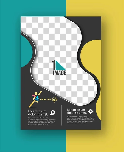 Volantino Affari Con Spazio Immagine Brochure Magazine Copertina Poster Template — Vettoriale Stock