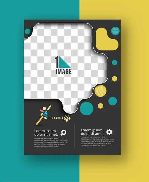Business Flyer Space Image Brochure Magazine Cover Page Poster Template - Stok Vektor