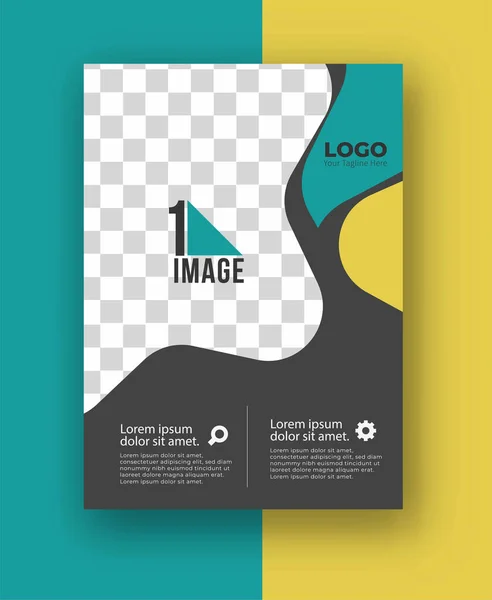 Volantino Affari Con Spazio Immagine Brochure Magazine Copertina Poster Template — Vettoriale Stock