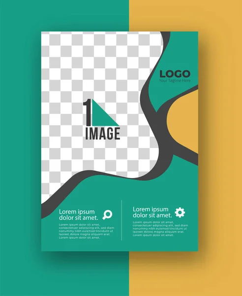 Volantino Affari Con Spazio Immagine Brochure Magazine Copertina Poster Template — Vettoriale Stock