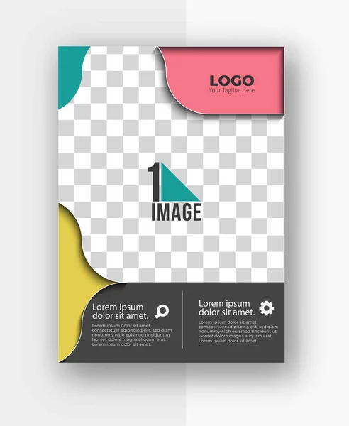 Volantino Affari Con Spazio Immagine Brochure Magazine Copertina Poster Template — Vettoriale Stock