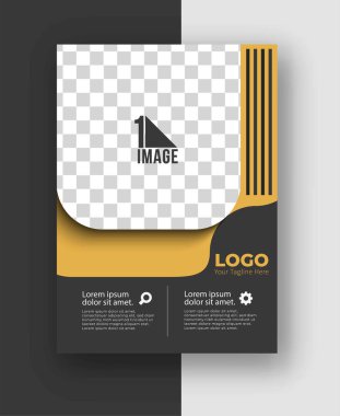 Resim & logo - Broşür dergisinin kapak sayfası ve poster şablonu, vektör illüstrasyonuna sahip iş ilanı.