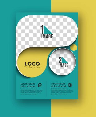 Resim & logo - Broşür dergisinin kapak sayfası ve poster şablonu, vektör illüstrasyonuna sahip iş ilanı.