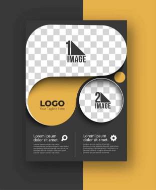 Resim & logo - Broşür dergisinin kapak sayfası ve poster şablonu, vektör illüstrasyonuna sahip iş ilanı.