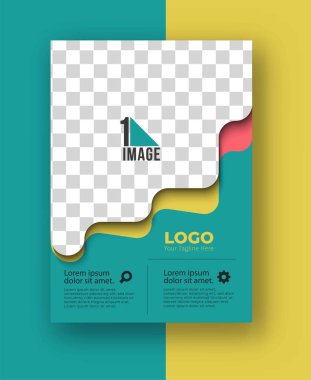 Resim & logo - Broşür dergisinin kapak sayfası ve poster şablonu, vektör illüstrasyonuna sahip iş ilanı.