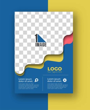 Resim & logo - Broşür dergisinin kapak sayfası ve poster şablonu, vektör illüstrasyonuna sahip iş ilanı.