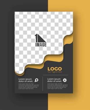 Resim & logo - Broşür dergisinin kapak sayfası ve poster şablonu, vektör illüstrasyonuna sahip iş ilanı.