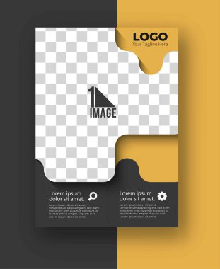 Resim & logo - Broşür dergisinin kapak sayfası ve poster şablonu, vektör illüstrasyonuna sahip iş ilanı.