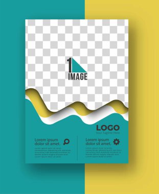 Resim & logo - Broşür dergisinin kapak sayfası ve poster şablonu, vektör illüstrasyonuna sahip iş ilanı.