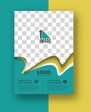 Resim & logo - Broşür dergisinin kapak sayfası ve poster şablonu, vektör illüstrasyonuna sahip iş ilanı.