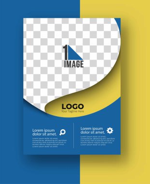 Resim & logo - Broşür dergisinin kapak sayfası ve poster şablonu, vektör illüstrasyonuna sahip iş ilanı.