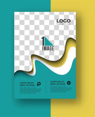 Resim & logo - Broşür dergisinin kapak sayfası ve poster şablonu, vektör illüstrasyonuna sahip iş ilanı.