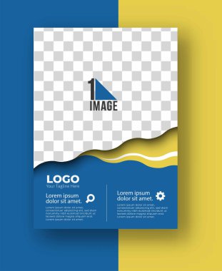 Resim & logo - Broşür dergisinin kapak sayfası ve poster şablonu, vektör illüstrasyonuna sahip iş ilanı.