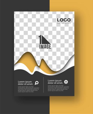 Resim & logo - Broşür dergisinin kapak sayfası ve poster şablonu, vektör illüstrasyonuna sahip iş ilanı.