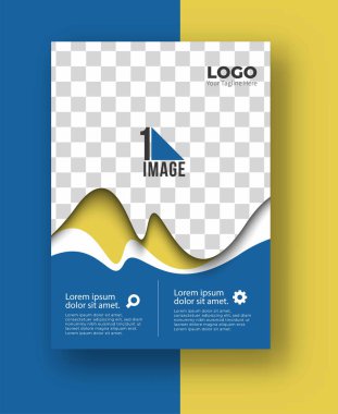 Resim & logo - Broşür dergisinin kapak sayfası ve poster şablonu, vektör illüstrasyonuna sahip iş ilanı.