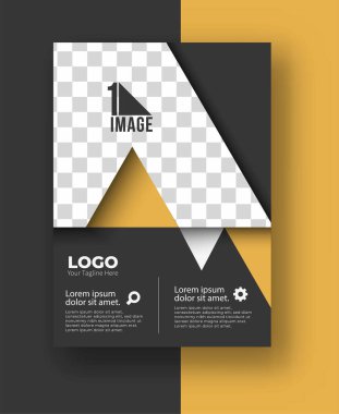 Resim & logo - Broşür dergisinin kapak sayfası ve poster şablonu, vektör illüstrasyonuna sahip iş ilanı.