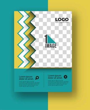 Resim & logo - Broşür dergisinin kapak sayfası ve poster şablonu, vektör illüstrasyonuna sahip iş ilanı.