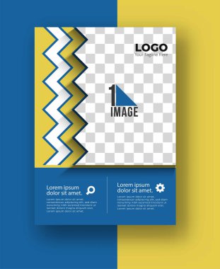 Resim & logo - Broşür dergisinin kapak sayfası ve poster şablonu, vektör illüstrasyonuna sahip iş ilanı.