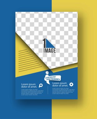 Resim & logo - Broşür dergisinin kapak sayfası ve poster şablonu, vektör illüstrasyonuna sahip iş ilanı.