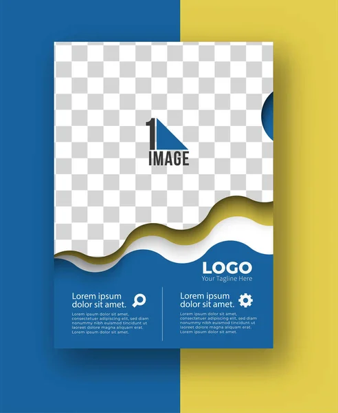 Volantino Aziendale Con Spazio Immagine Logo Brochure Copertina Rivista Modello — Vettoriale Stock