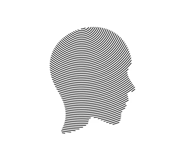 Man Face Lines Icon Vector Illustration — Stock Vector
