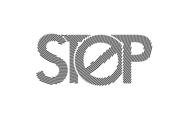 Stop Calligraphic Line Art Affiche Shopping Texte Illustration Vectorielle Design — Image vectorielle