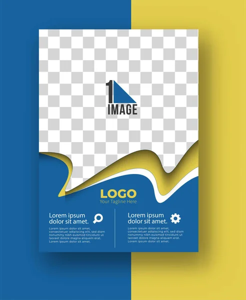 Dépliant Affaires Avec Espace Image Logo Brochure Page Couverture Magazine — Image vectorielle