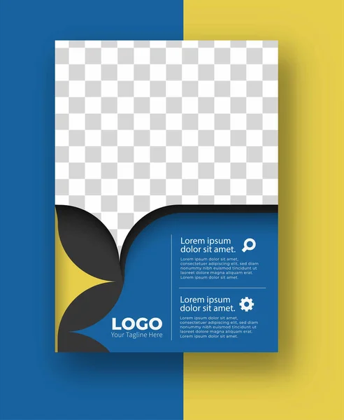 画像とロゴのスペースを持つビジネスフライヤー パンフレット雑誌カバーページ ポスターテンプレート ベクターイラスト — ストックベクタ