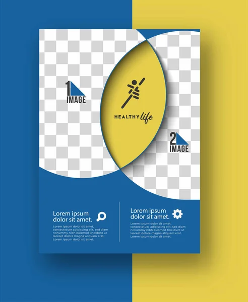 Resim Logo Broşür Dergisinin Kapak Sayfası Poster Şablonu Vektör Illüstrasyonuna — Stok Vektör