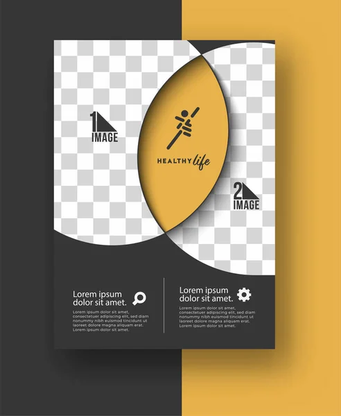Resim Logo Broşür Dergisinin Kapak Sayfası Poster Şablonu Vektör Illüstrasyonuna — Stok Vektör
