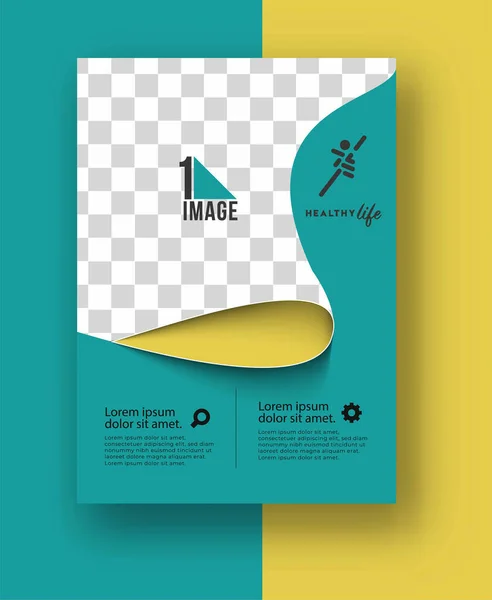 Logo Brochure Magazine Cover Page Poster Template Vector Illustration — 스톡 벡터