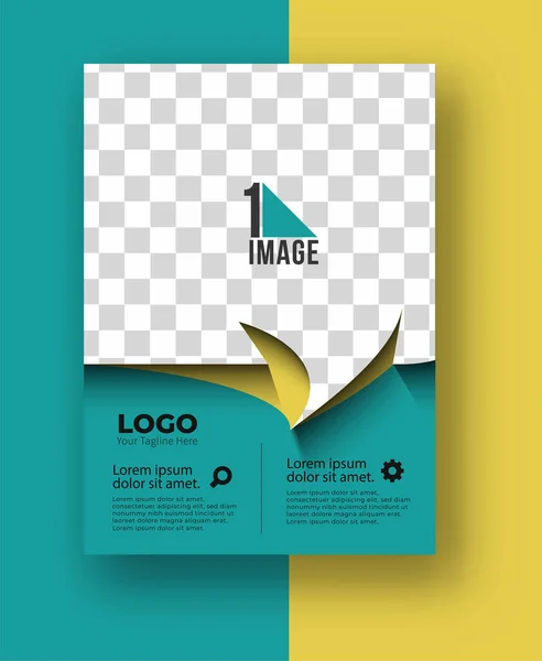 Dépliant Affaires Avec Espace Image Logo Brochure Page Couverture Magazine — Image vectorielle