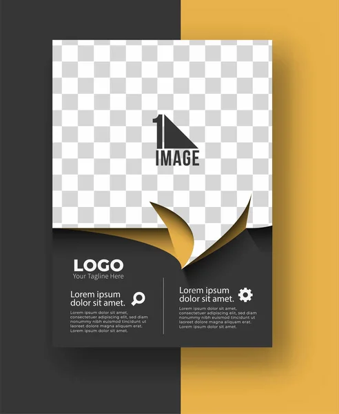 Volantino Aziendale Con Spazio Immagine Logo Brochure Copertina Rivista Modello — Vettoriale Stock