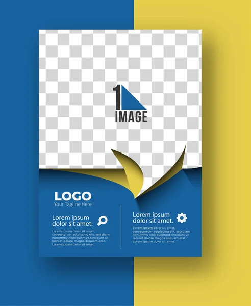 Dépliant Affaires Avec Espace Image Logo Brochure Page Couverture Magazine — Image vectorielle