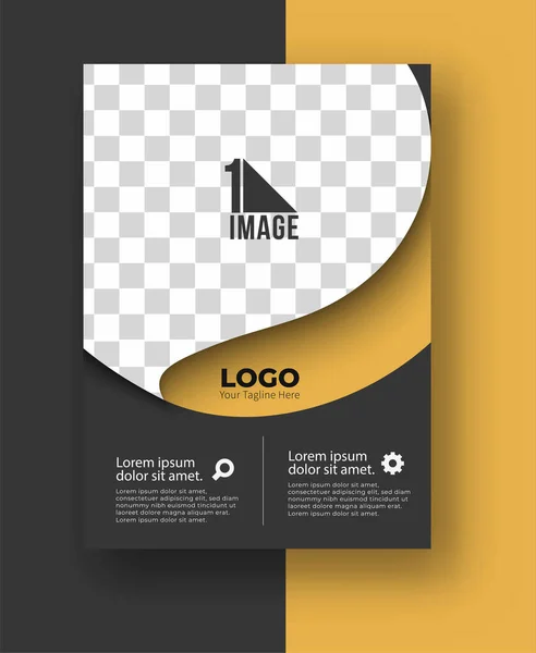 Dépliant Affaires Avec Espace Image Logo Brochure Page Couverture Magazine — Image vectorielle