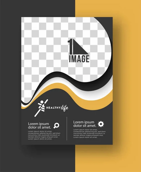 Dépliant Affaires Avec Espace Image Logo Brochure Page Couverture Magazine — Image vectorielle