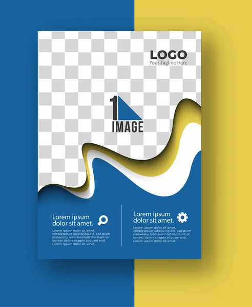 Folheto Negócios Com Espaço Imagem Logo Folheto Capa Revista Modelo — Vetor de Stock