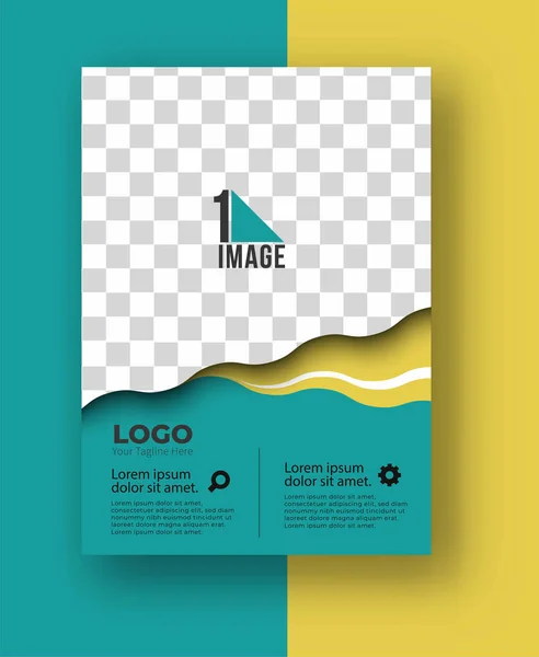 Dépliant Affaires Avec Espace Image Logo Brochure Page Couverture Magazine — Image vectorielle