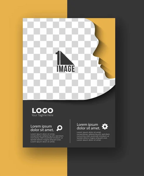 Volantino Aziendale Con Spazio Immagine Logo Brochure Copertina Rivista Modello — Vettoriale Stock