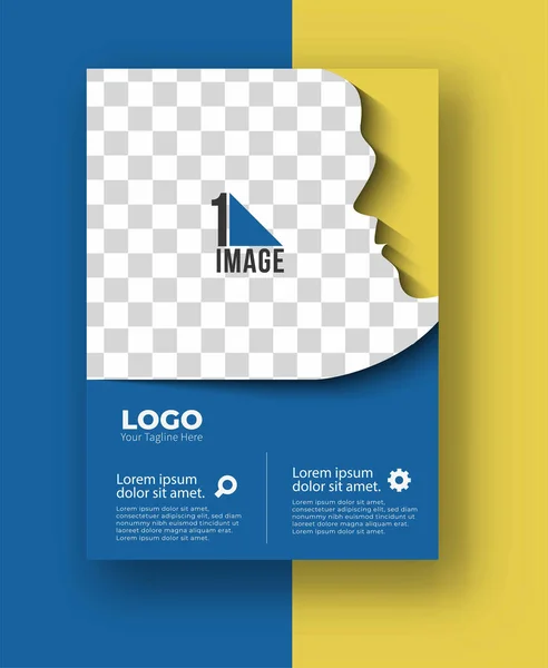 Dépliant Affaires Avec Espace Image Logo Brochure Page Couverture Magazine — Image vectorielle