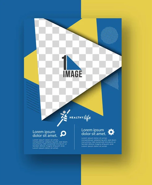 Dépliant Affaires Avec Espace Image Logo Brochure Page Couverture Magazine — Image vectorielle