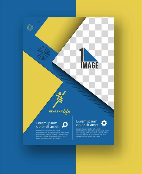 Dépliant Affaires Avec Espace Image Logo Brochure Page Couverture Magazine — Image vectorielle