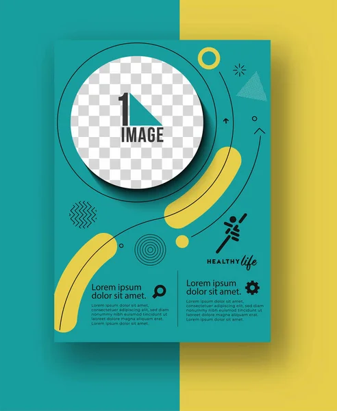 Επαγγελματικό Φυλλάδιο Χώρο Εικόνας Λογότυπου Εξώφυλλο Περιοδικού Φυλλάδιο Πρότυπο Αφίσας — Διανυσματικό Αρχείο