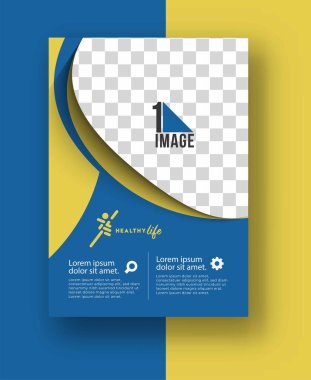 Resim & logo - Broşür dergisinin kapak sayfası ve poster şablonu, vektör illüstrasyonuna sahip iş ilanı.