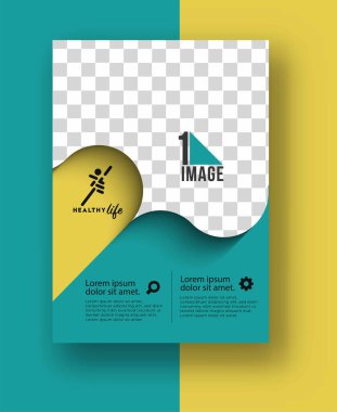Resim & logo - Broşür dergisinin kapak sayfası ve poster şablonu, vektör illüstrasyonuna sahip iş ilanı.