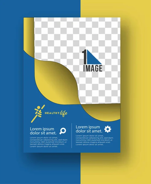 Geschäftsflyer Mit Bildfläche Logo Broschüre Magazin Titelseite Plakatvorlage Vektorillustration — Stockvektor